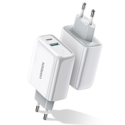 Szybka ładowarka sieciowa USB-C + USB 36 W Quick Charge 4.0 Power Delivery biały UGREEN