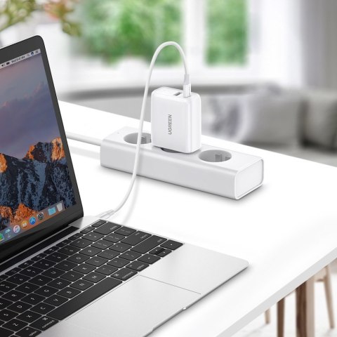 Szybka ładowarka sieciowa USB-C + USB 36 W Quick Charge 4.0 Power Delivery biały UGREEN