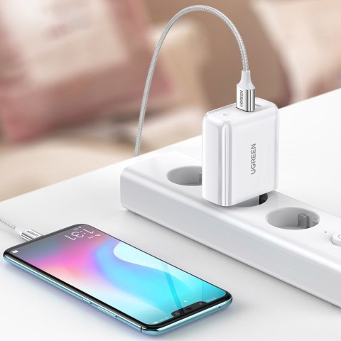 Szybka ładowarka sieciowa USB-C + USB 36 W Quick Charge 4.0 Power Delivery biały UGREEN