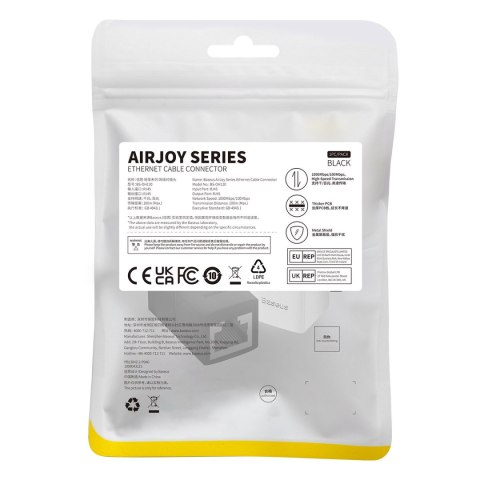 Złączka łącznik kabli sieciowych LAN Ethernet RJ-45 AirJoy czarna BASEUS