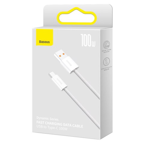 Kabel przewód Dynamic Series USB - USB-C 100W 2m biały BASEUS