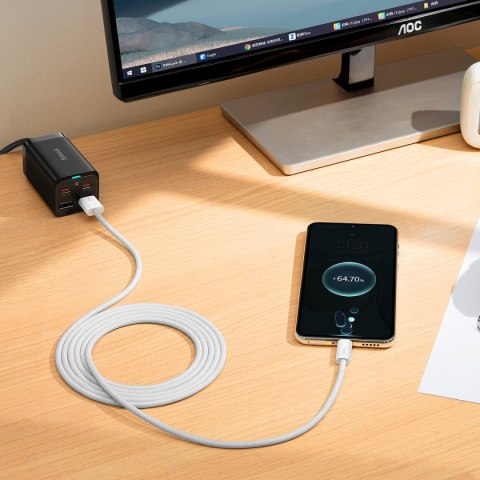 Kabel przewód Dynamic Series USB - USB-C 100W 2m biały BASEUS