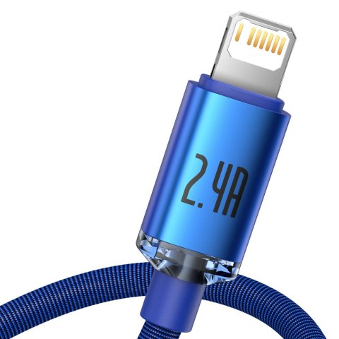 Kabel przewód USB - Lightning do szybkiego ładowania i transferu danych 1.2m niebieski BASEUS