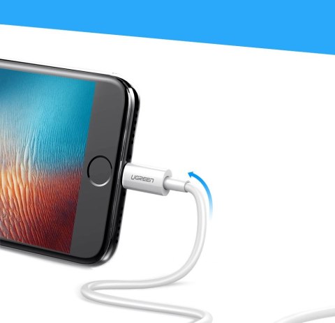 Kabel przewód do iPhone USB - Lightning MFI 2m 2.4A biały UGREEN