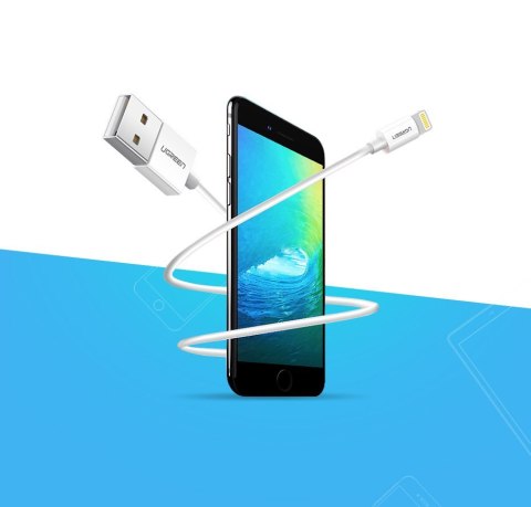 Kabel przewód do iPhone USB - Lightning MFI 2m 2.4A biały UGREEN