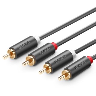 Kabel przewód stereo audio video 2 RCA 2x Cinch 5m szary UGREEN