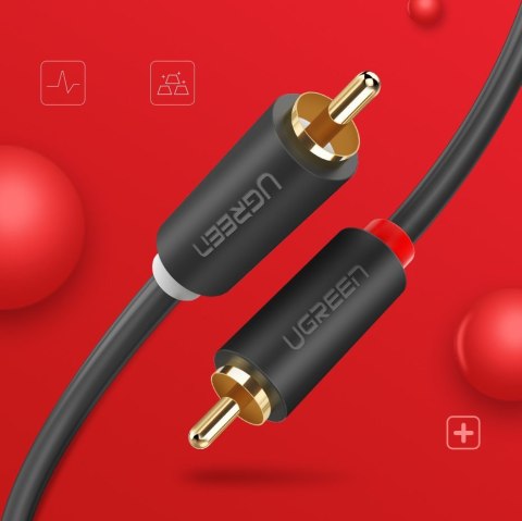 Kabel przewód stereo audio video 2 RCA 2x Cinch 5m szary UGREEN