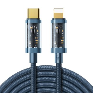 Kabel przewód w oplocie do iPhone USB-C - Lightning PD 20W 2m niebieski JOYROOM