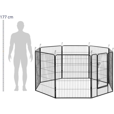 Kojec zagroda wybieg dla psów szczeniąt z bramką wys. 100 cm 8 segmentów WIESENFIELD