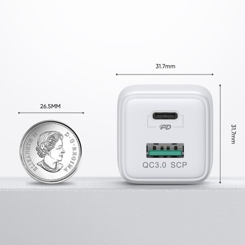 Ładowarka sieciowa wtyczka EU USB USB-C 30W PD QC AFC FCP biała JOYROOM