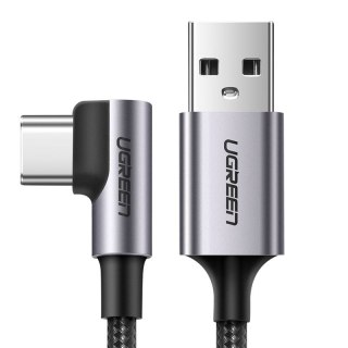 Przewód kabel kątowy boczna wtyczka USB - USB-C 1m 3A szary UGREEN