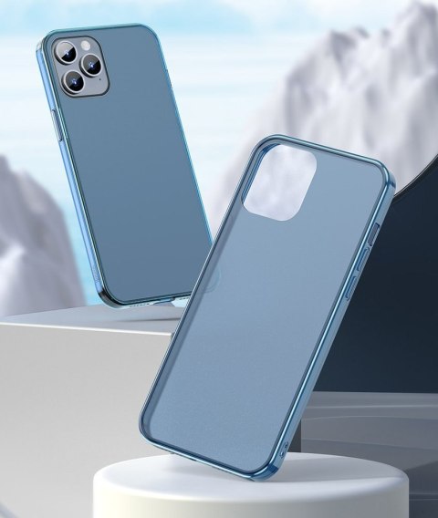 Sztywne etui z elastyczną ramką do iPhone 12 Pro Max Frosted Glass Case biały BASEUS