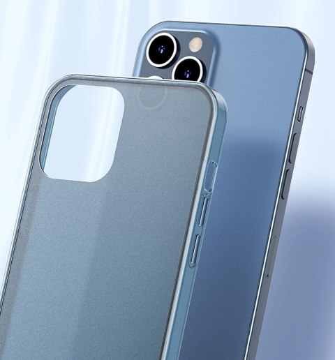 Sztywne etui z elastyczną ramką do iPhone 12 Pro Max Frosted Glass Case biały BASEUS