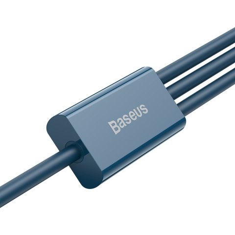 3w1 kabel przewód uniwersalny USB - Lightning / USB-C / micro USB 3.5A 1.5m niebieski BASEUS