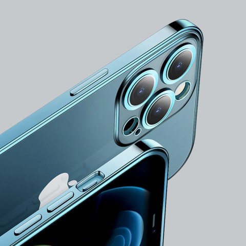 Etui pokrowiec do iPhone 13 Pro obudowa z metaliczną ramką srebrny JOYROOM