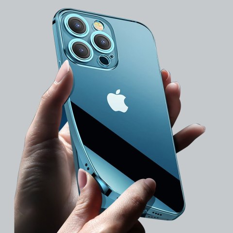 Etui pokrowiec do iPhone 13 Pro obudowa z metaliczną ramką srebrny JOYROOM