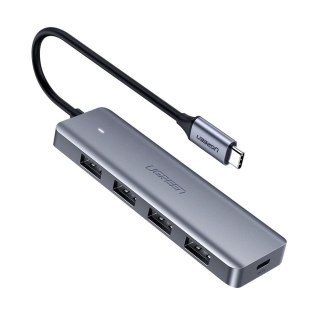 HUB Rozdzielacz USB-C - 4x USB 3.2 z portem zasilania USB-C szary UGREEN