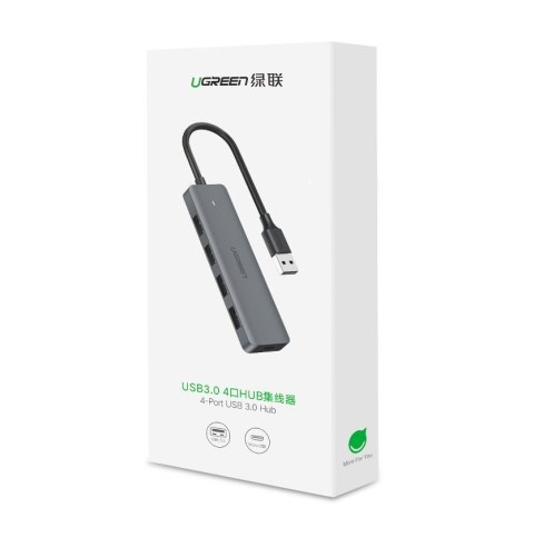 HUB Rozdzielacz portów USB - 4x USB 3.2 z portem zasilania micro USB szary UGREEN