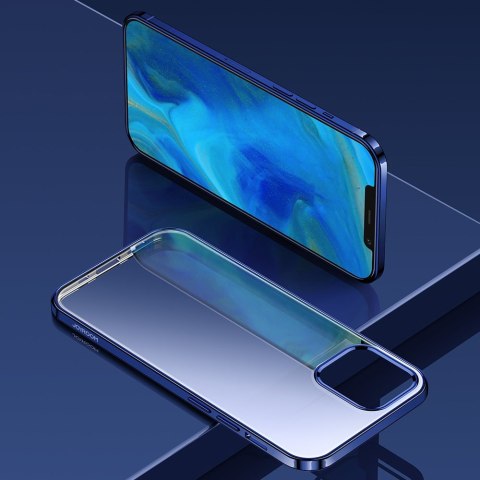 NBS ultra cienkie przezroczyste etui z metaliczną ramką do iPhone 12 Pro Max zielony JOYROOM