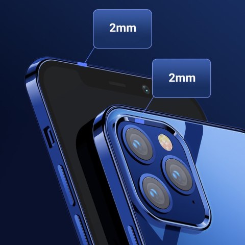 NBS ultra cienkie przezroczyste etui z metaliczną ramką do iPhone 12 Pro Max zielony JOYROOM