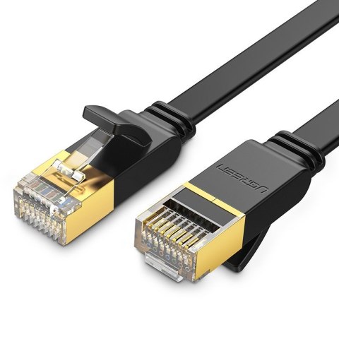 Płaski patchcord kabel przewód sieciowy LAN STP RJ45 Cat 7 10Gbps 10m czarny UGREEN