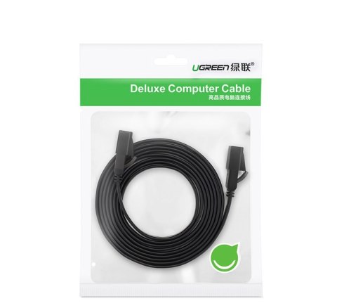 Płaski patchcord kabel przewód sieciowy LAN STP RJ45 Cat 7 10Gbps 10m czarny UGREEN