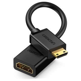 Przejściówka adapter kabel HDMI żeński - mini HDMI męski 4K 60Hz HEC ARC 22cm czarny UGREEN