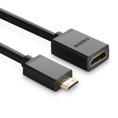 Przejściówka adapter kabel HDMI żeński - mini HDMI męski 4K 60Hz HEC ARC 22cm czarny UGREEN