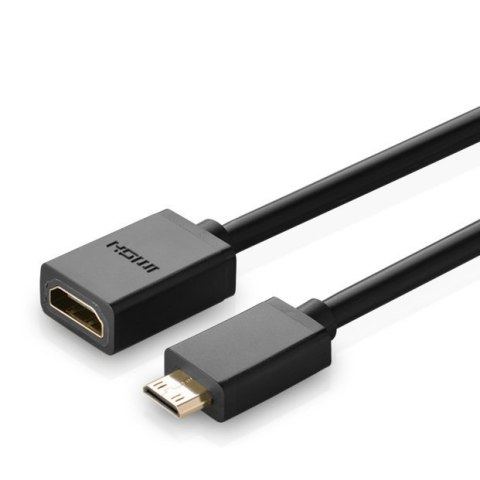 Przejściówka adapter kabel HDMI żeński - mini HDMI męski 4K 60Hz HEC ARC 22cm czarny UGREEN