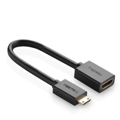 Przejściówka adapter kabel HDMI żeński - mini HDMI męski 4K 60Hz HEC ARC 22cm czarny UGREEN