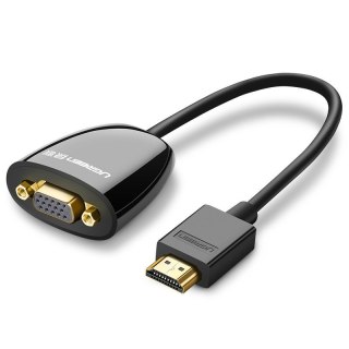 Przejściówka adapter przewód z HDMI męski do VGA żeński FHD czarny UGREEN