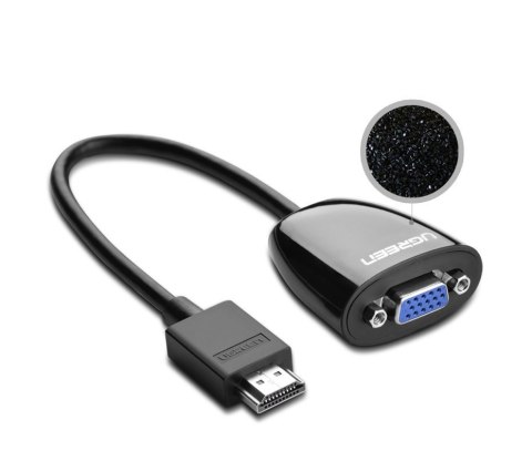 Przejściówka adapter przewód z HDMI męski do VGA żeński FHD czarny UGREEN