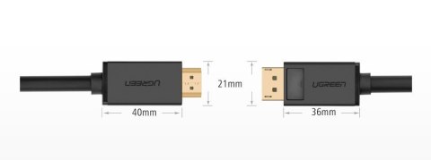 Przejściówka kabel z DisplayPort na HDMI 4K 30Hz 32 AWG 1.5m czarny UGREEN