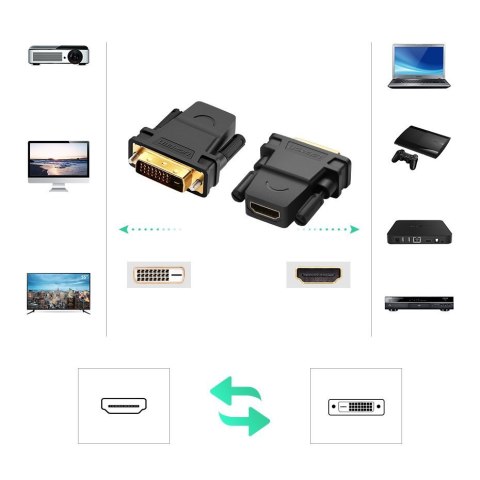 Przejściówka wtyczka HDMI żeński - DVI męski FHD 60Hz czarny UGREEN