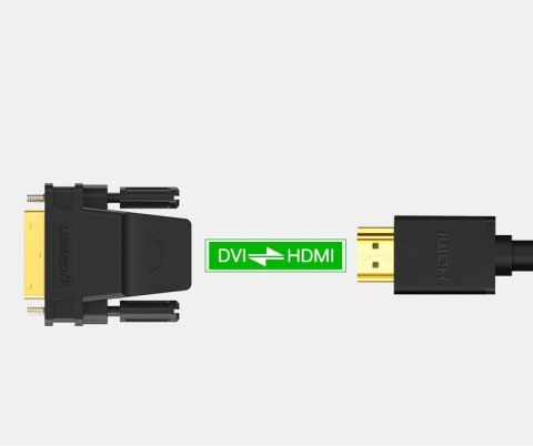 Przejściówka wtyczka HDMI żeński - DVI męski FHD 60Hz czarny UGREEN