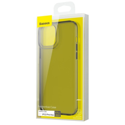 Przezroczyste żelowe etui iPhone 13 Pro Simple Series Case czarny BASEUS