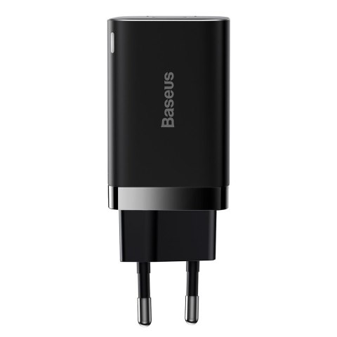 Szybka ładowarka sieciowa USB USB-C 30W PD QC Super Si Pro czarny BASEUS