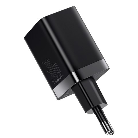 Szybka ładowarka sieciowa USB USB-C 30W PD QC Super Si Pro czarny BASEUS