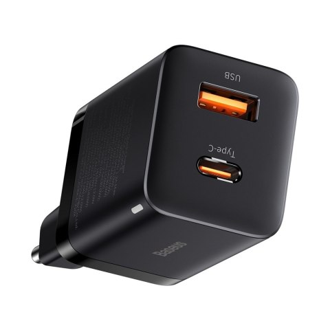 Szybka ładowarka sieciowa USB USB-C 30W PD QC Super Si Pro czarny BASEUS