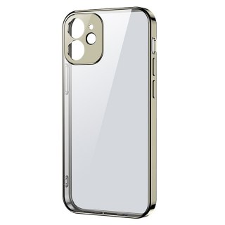 Ultra cienkie przezroczyste etui z metaliczną ramką do iPhone 12 Pro Max złoty JOYROOM