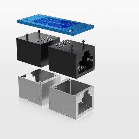 Złączka sieciowa łącznik kabli sieciowych Ethernet RJ45 10Gbps czarny UGREEN