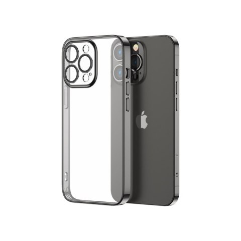 Case etui żelowe do iPhone 14 obudowa pokrowiec z metaliczną ramką 14Q czarny JOYROOM