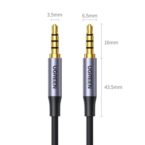 Kabel przewód audio AUX mini jack 3.5mm męski 2m czarny UGREEN