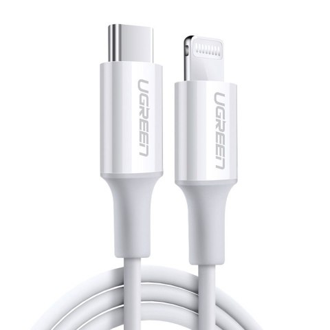 Kabel przewód do iPhone MFi USB-C - Lightning 20W 3A 1.5m biały UGREEN