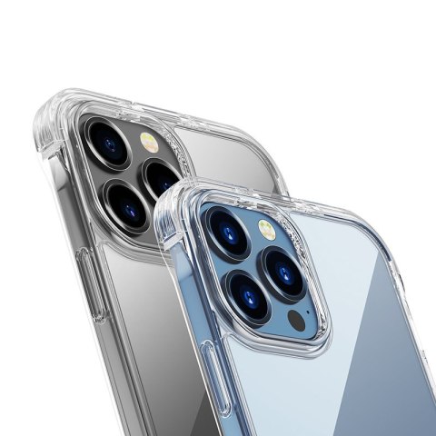 Magnetyczne etui do iPhone 13 Pro pancerny pokrowiec z haczykami podstawką przezroczysty JOYROOM