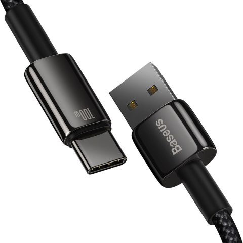 Mocny przewód kabel Tungsten Gold USB - USB-C 480Mb/s 100W 2m czarny BASEUS