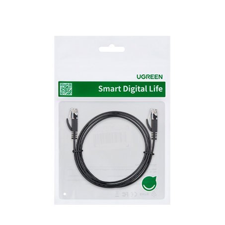 Płaski kabel sieciowy patchcord LAN RJ45 Ethernet Cat. 6 0.5m czarny UGREEN