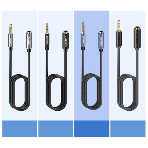 Przedłużacz kabel adapter audio AUX mini jack 3.5mm 1.5m niebieski UGREEN