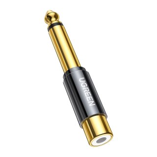 Przejściówka wtyczka adapter jack 6.35 mm męski na RCA żeński złoty UGREEN