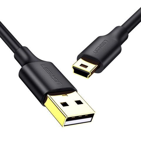 Przewód kabel 5-pinowy pozłacany USB - mini USB 0.25m czarny UGREEN